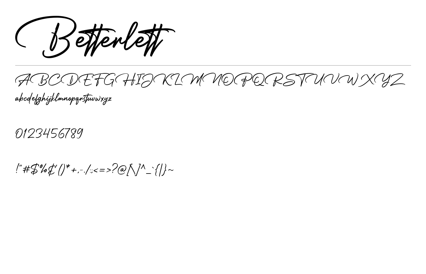 Betterlett Font preview