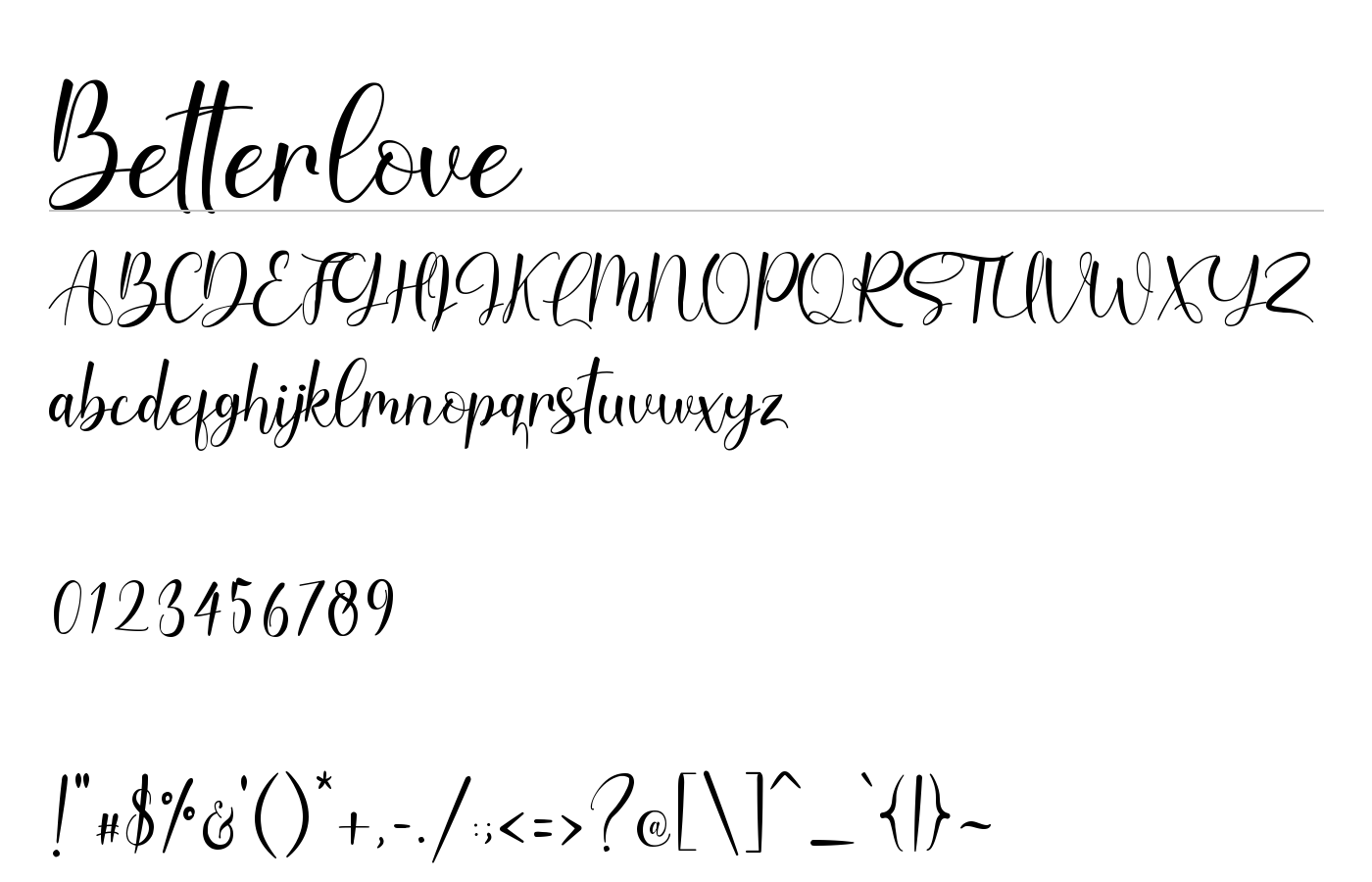 Betterlove Font preview