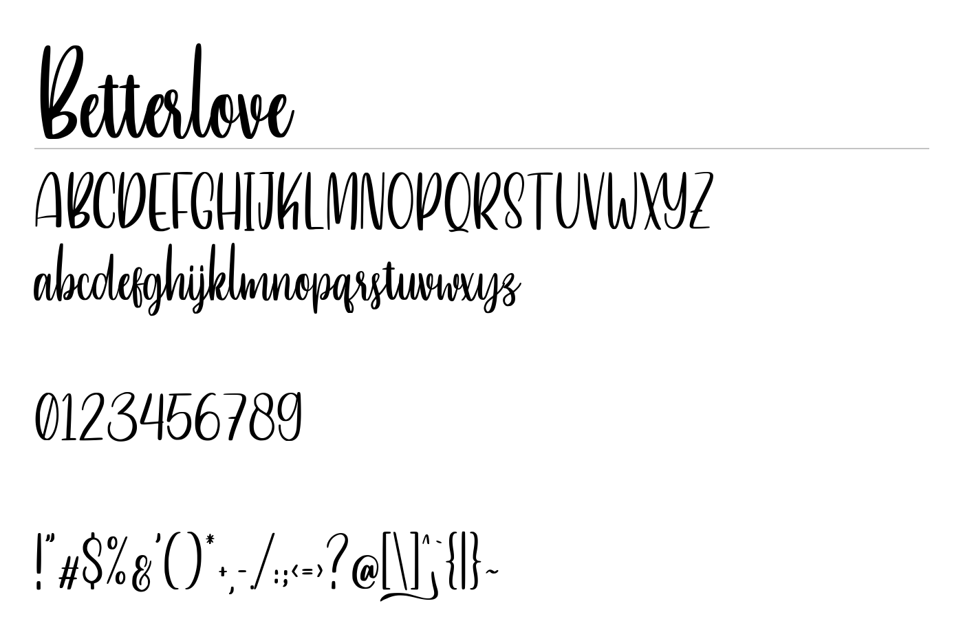 Betterlove Font preview
