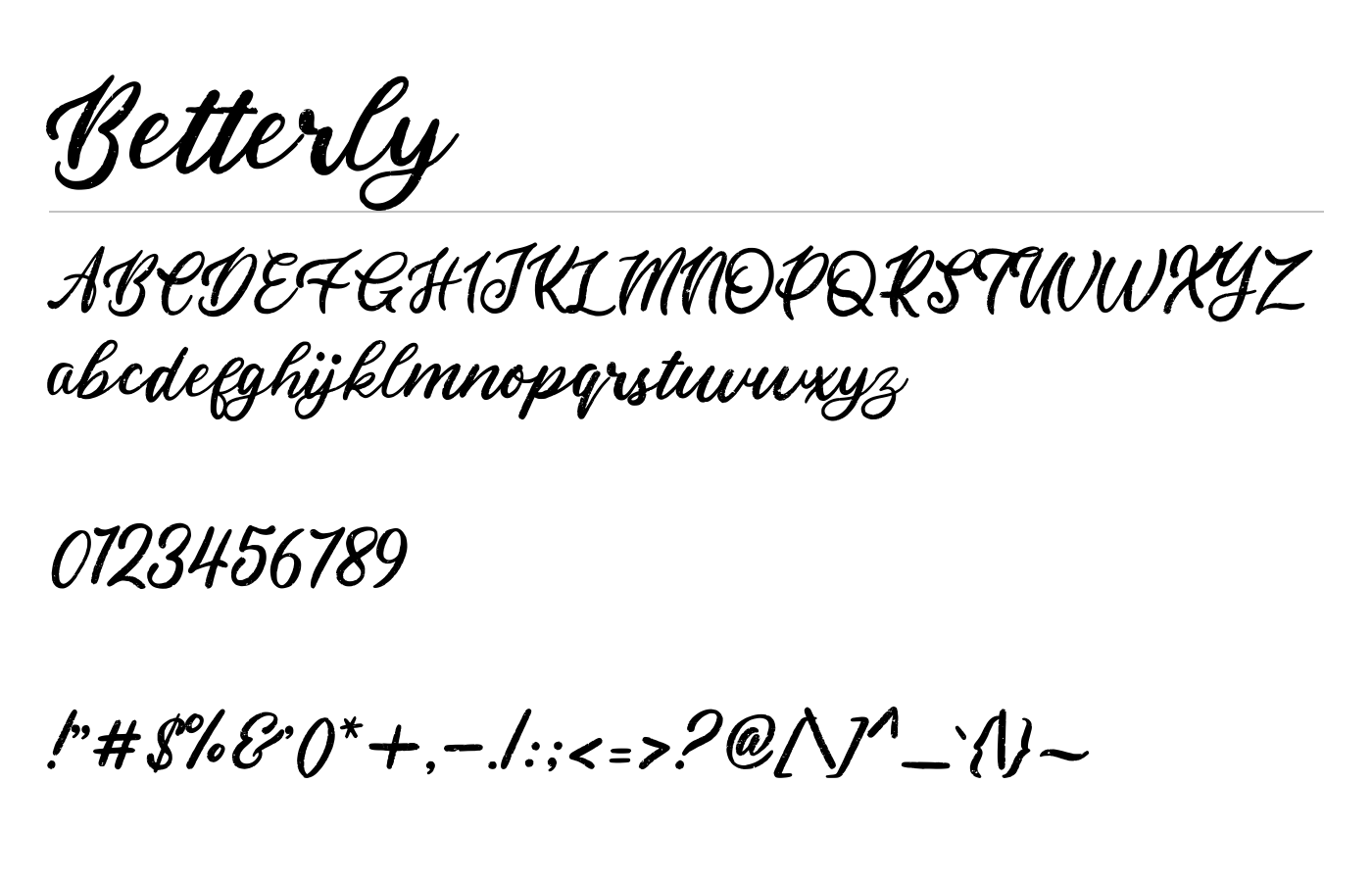 Betterly Font preview