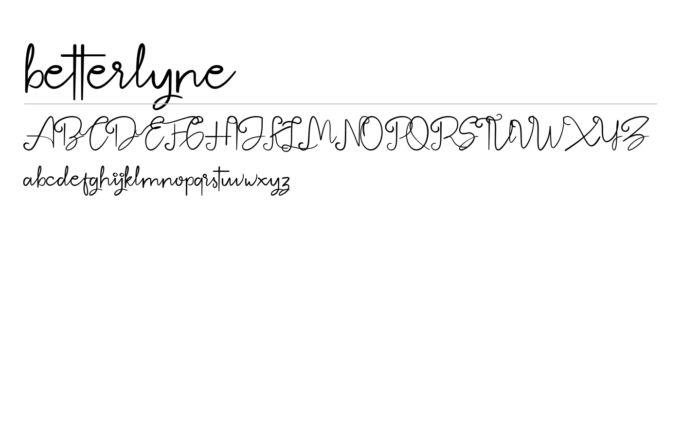 betterlyne Font preview