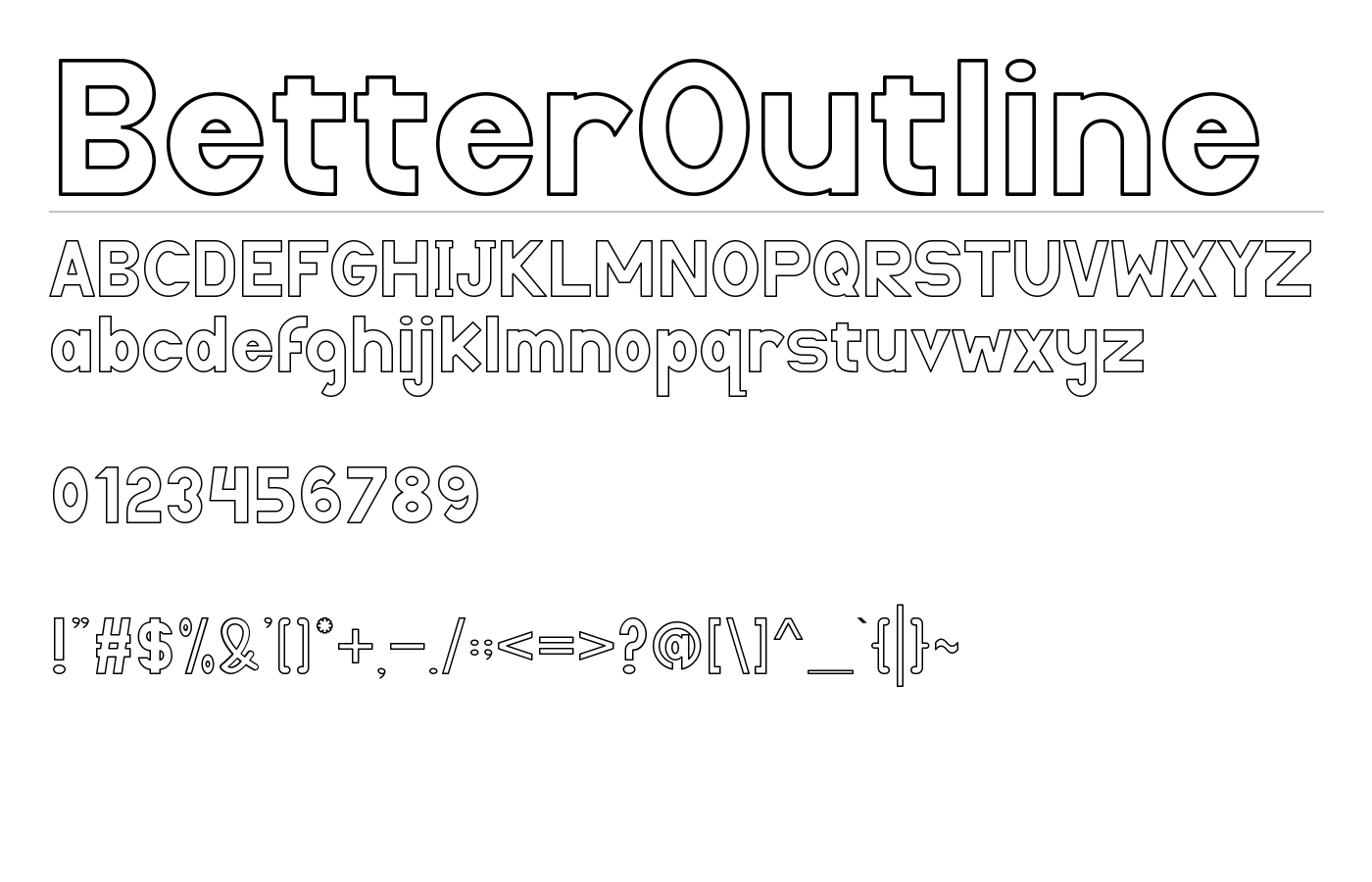 BetterOutline Font preview