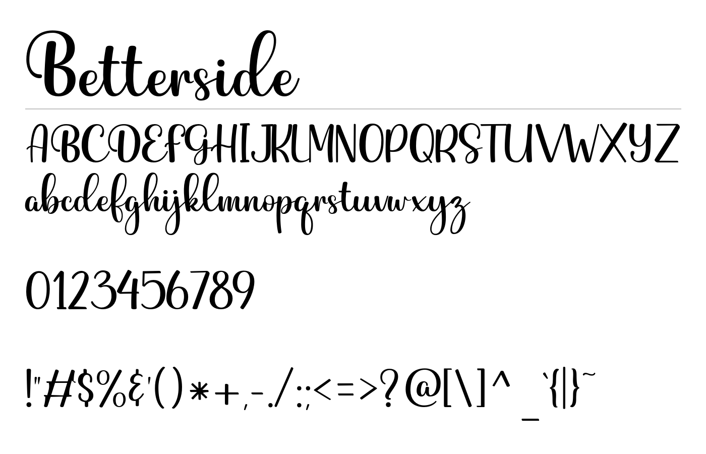 Betterside Font preview