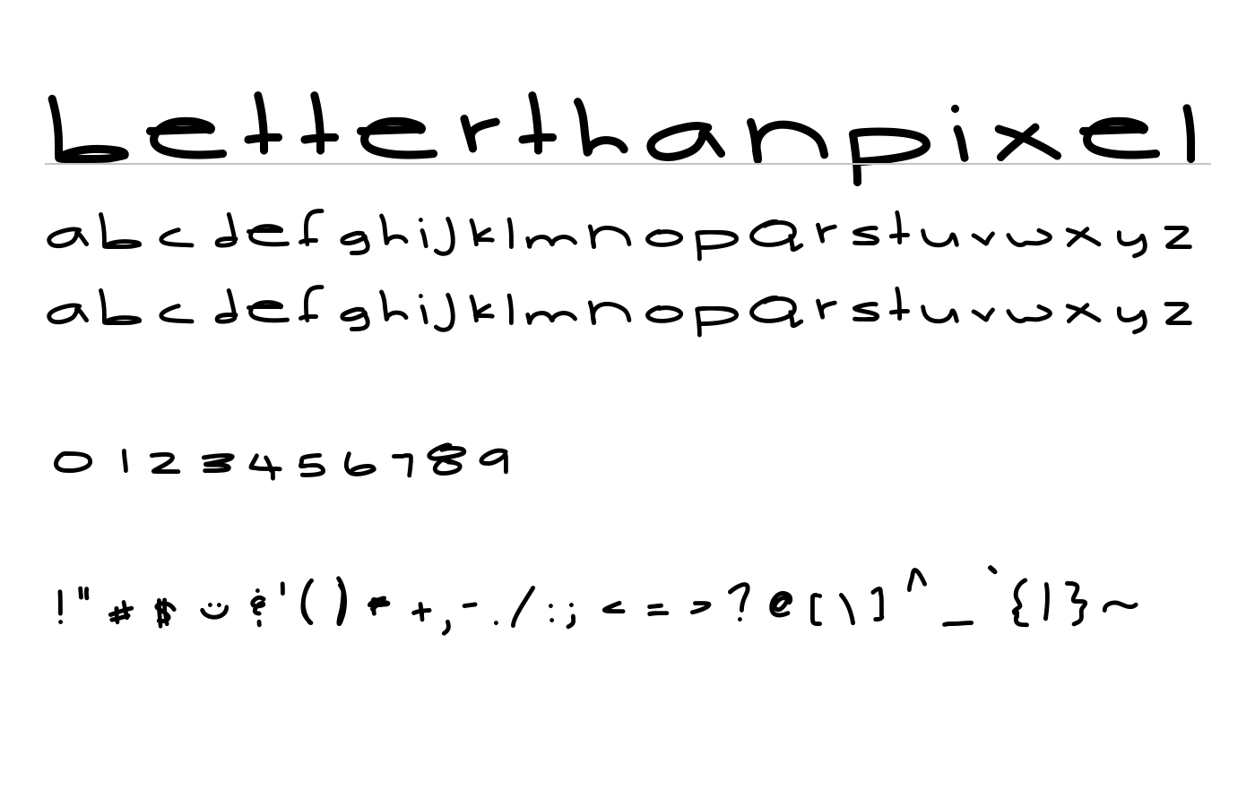 BetterThanPixel Font preview