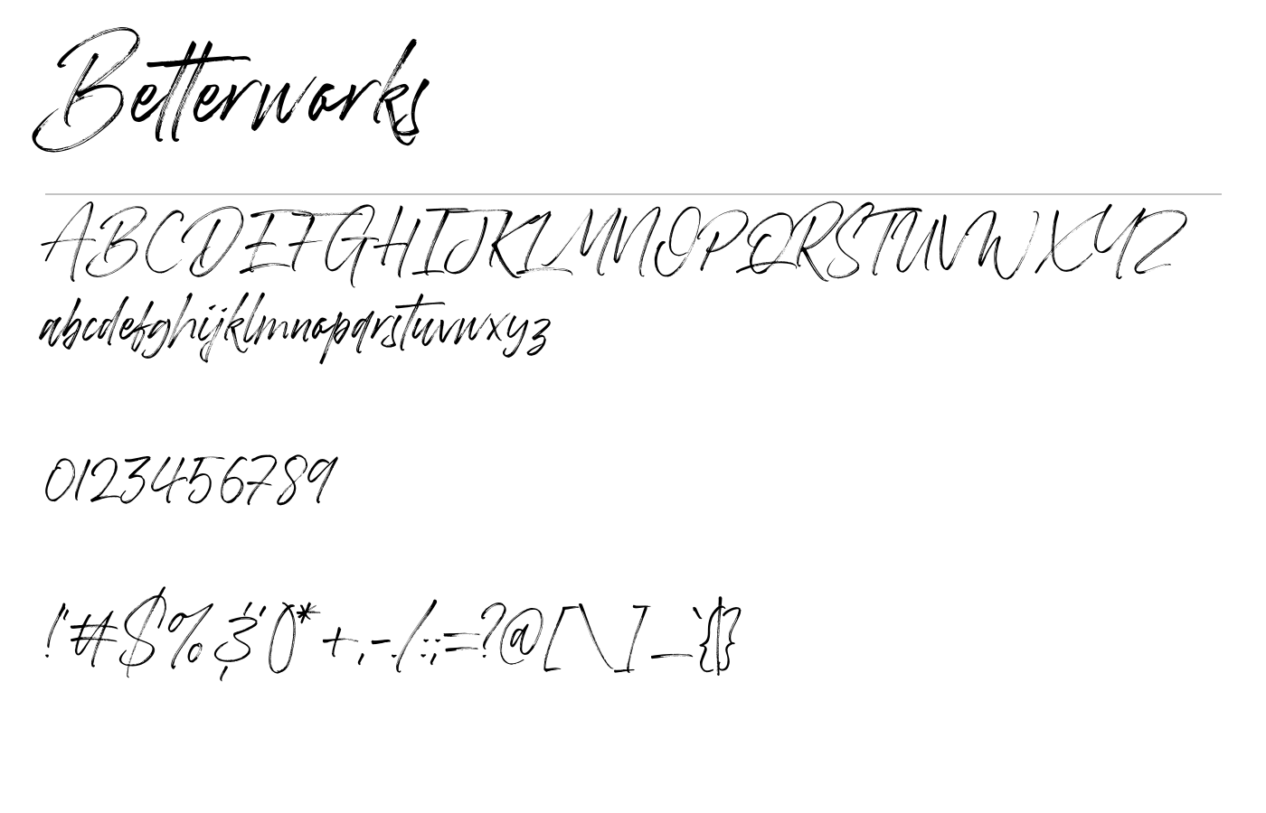 Betterwork Script Demo Font preview