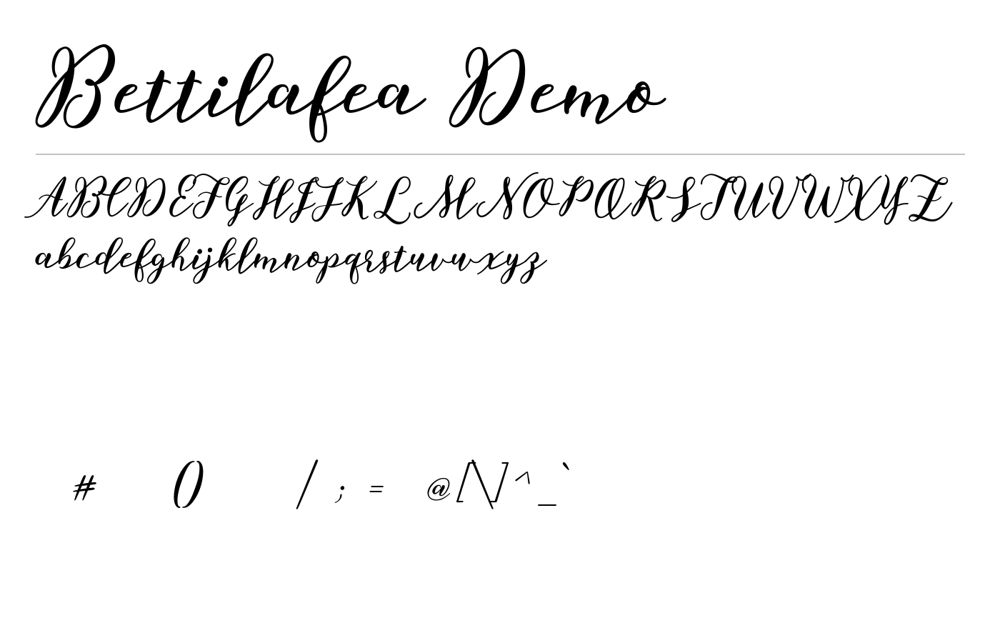 Bettilafea Demo Font preview