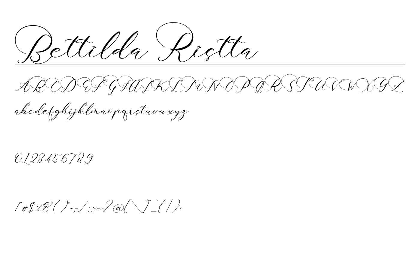 Bettilda Ristta Font preview
