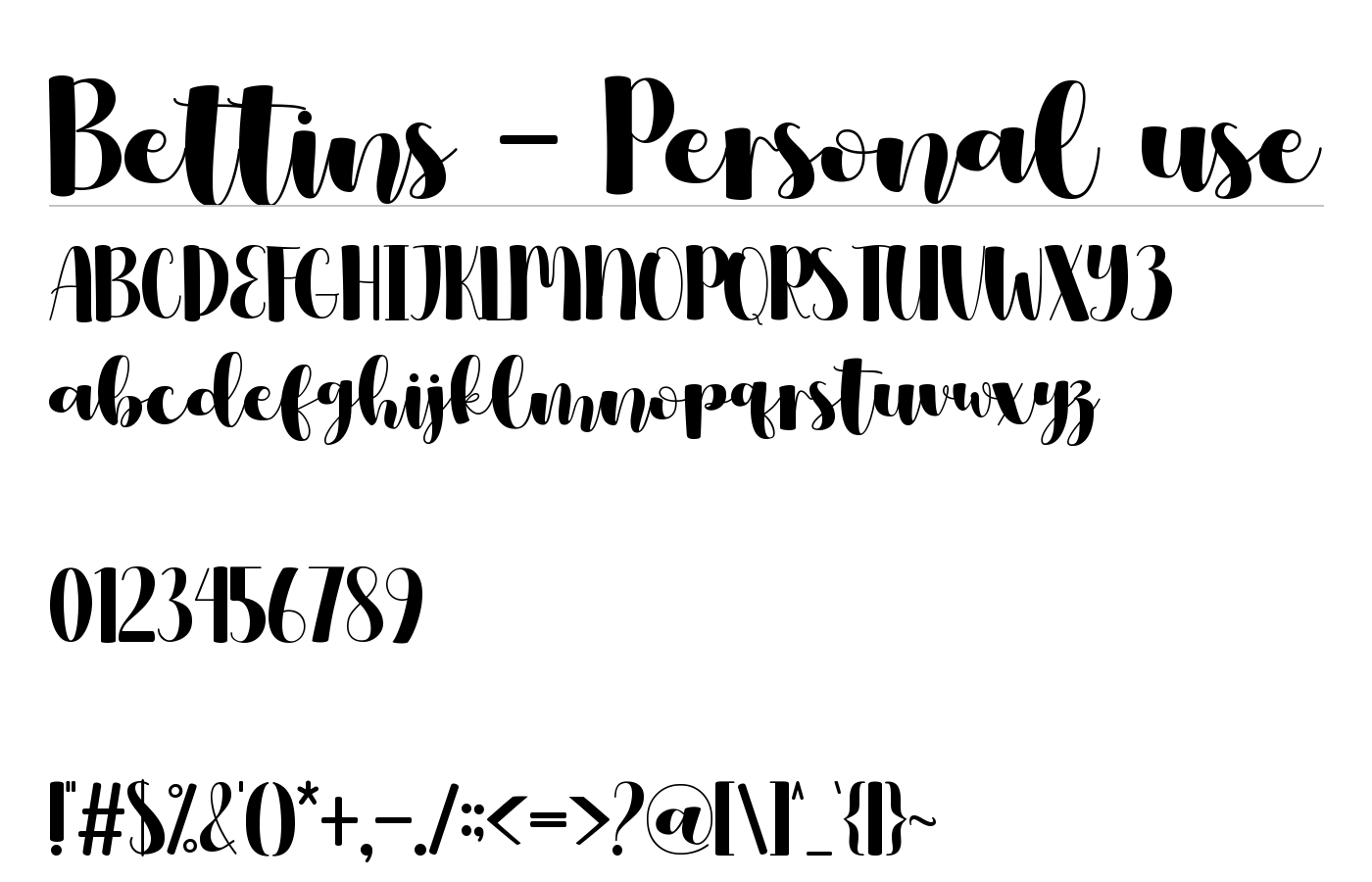 Bettins Font preview