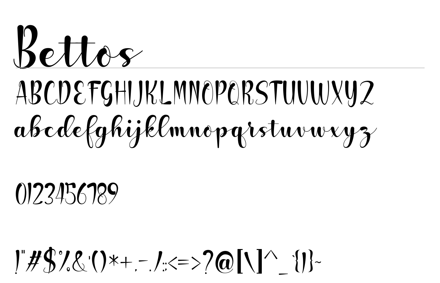 Bettos Font preview