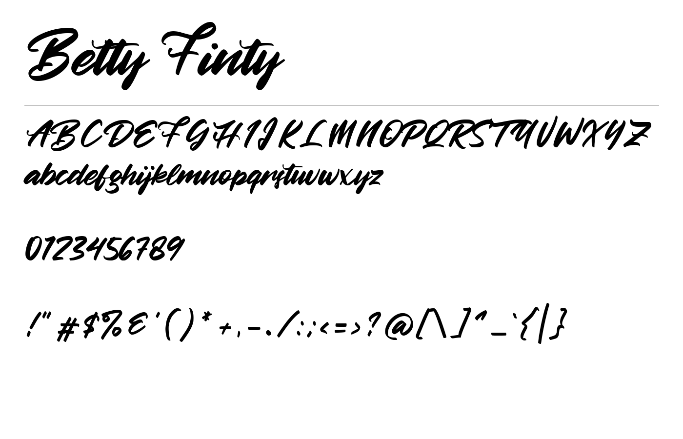 Betty Finty Font preview