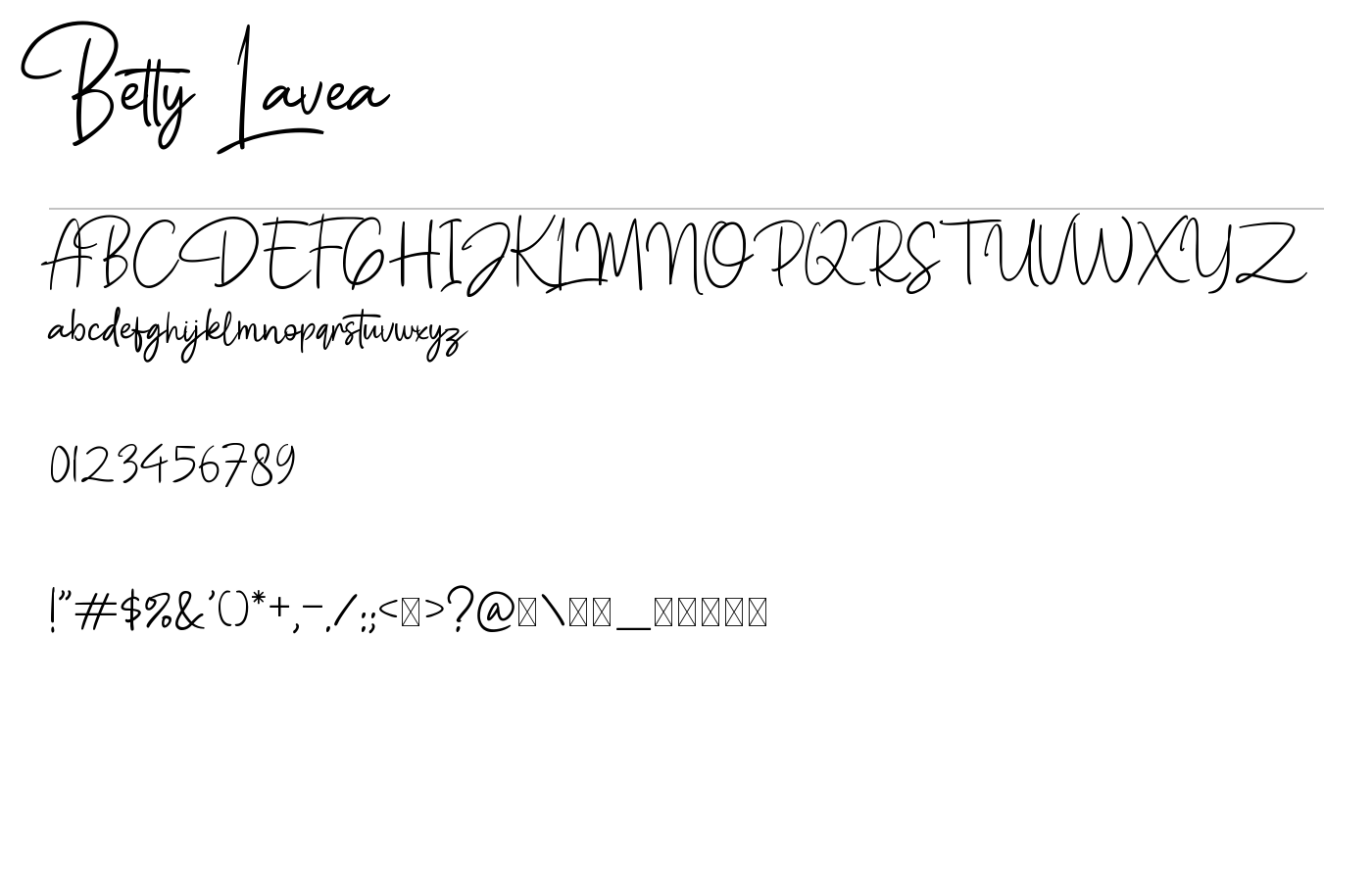 Betty Lavea Font preview