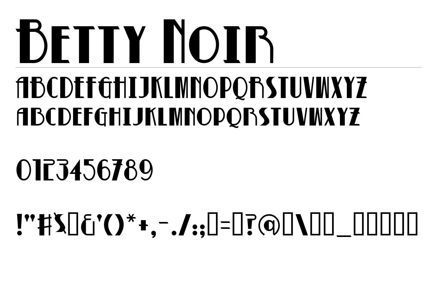 Betty Noir Font preview