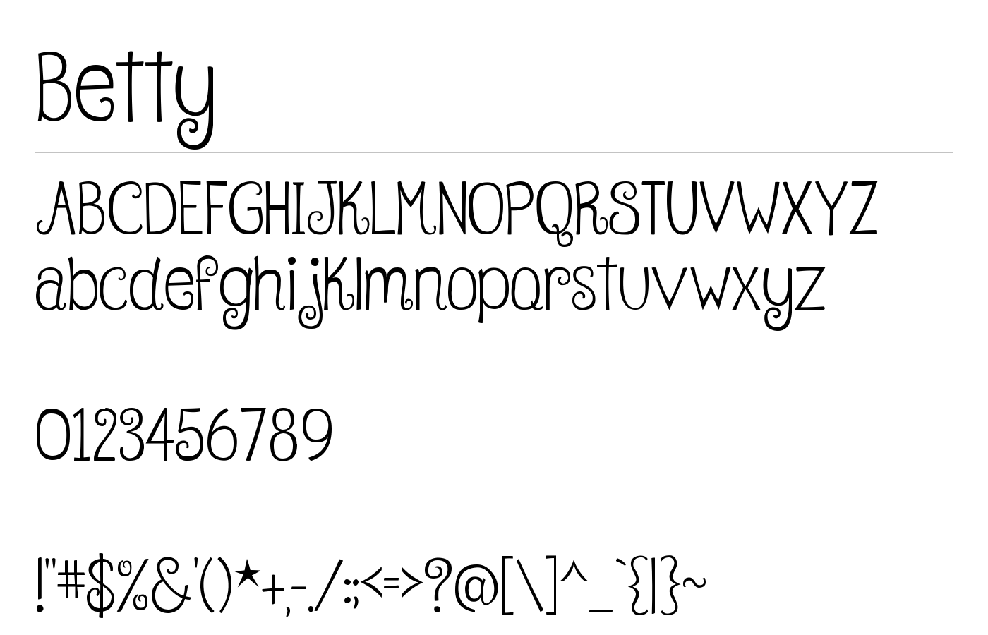 Betty Font preview