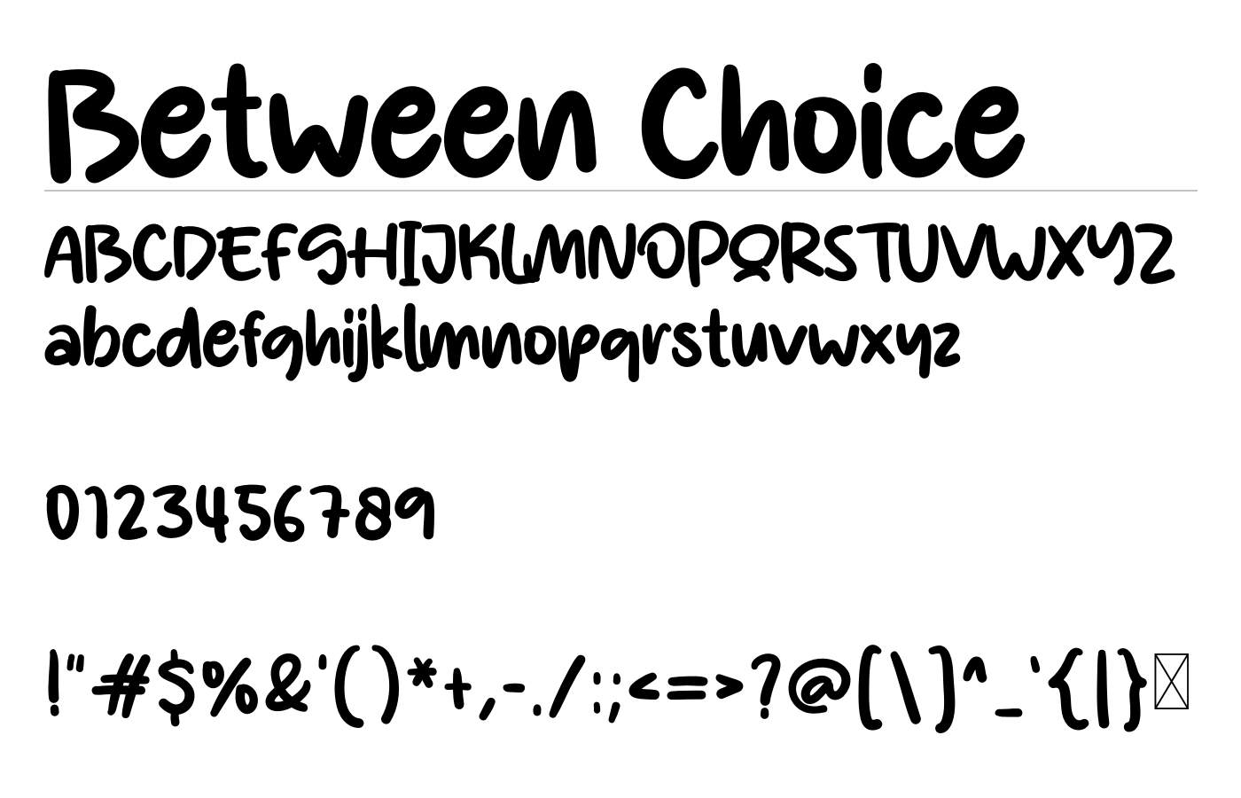 Between Choice Font preview