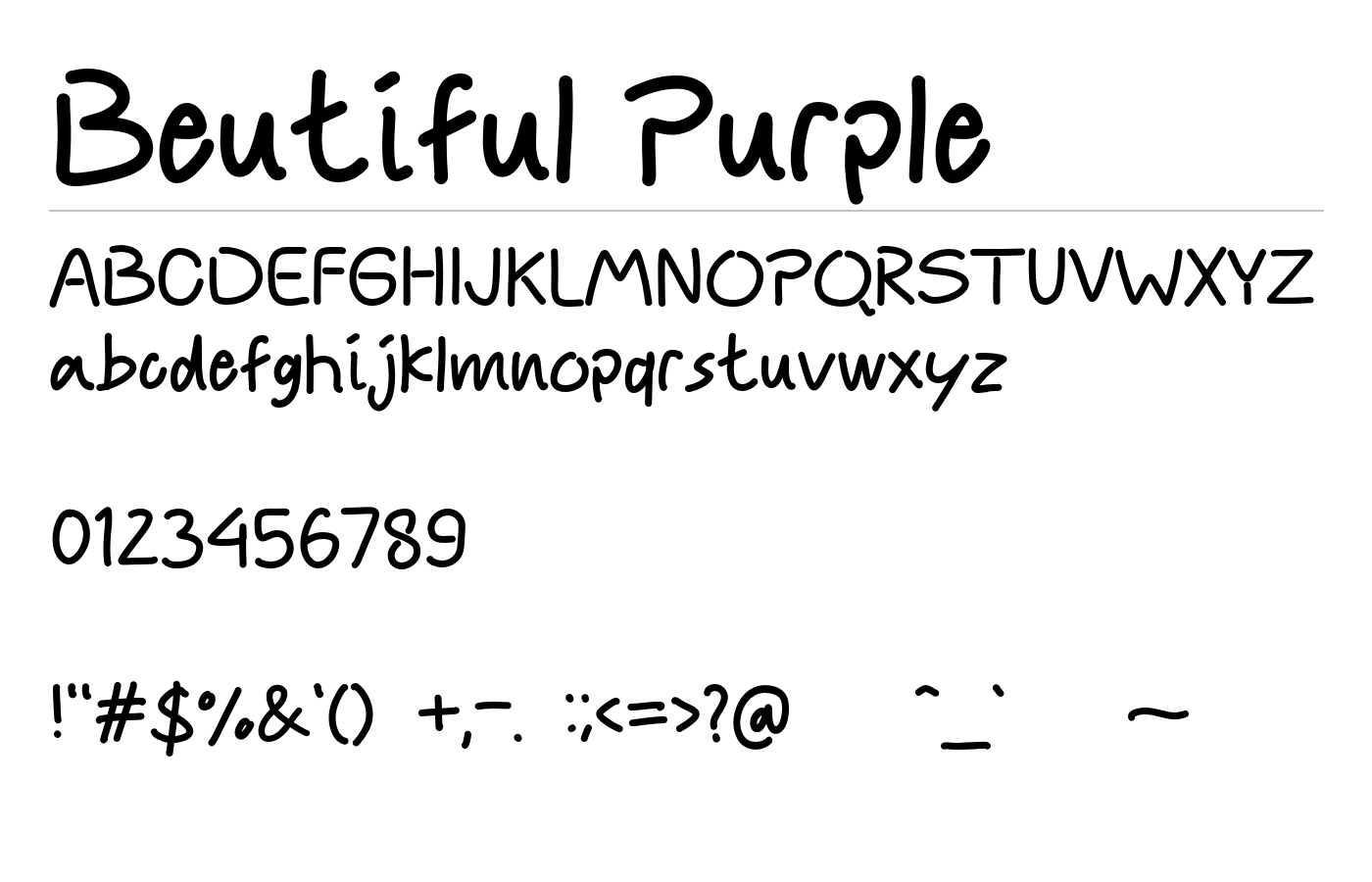 Beutiful Purple Font preview