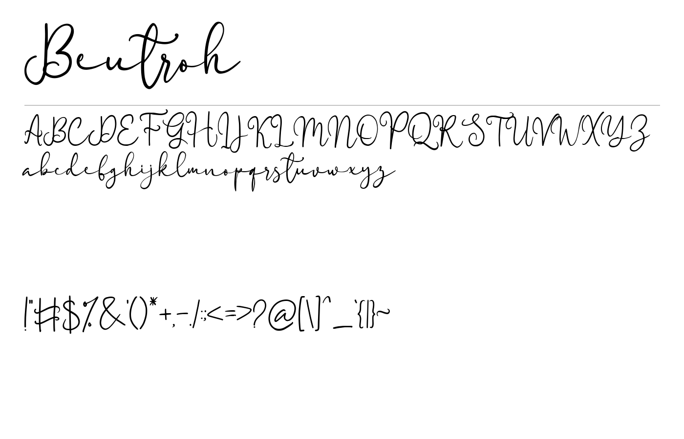 Beutroh Font preview