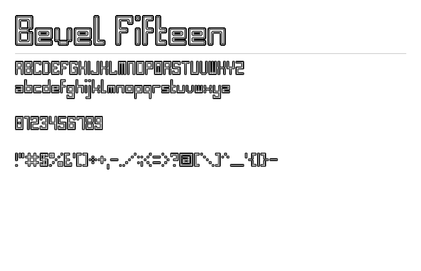 Bevel Fifteen Font preview