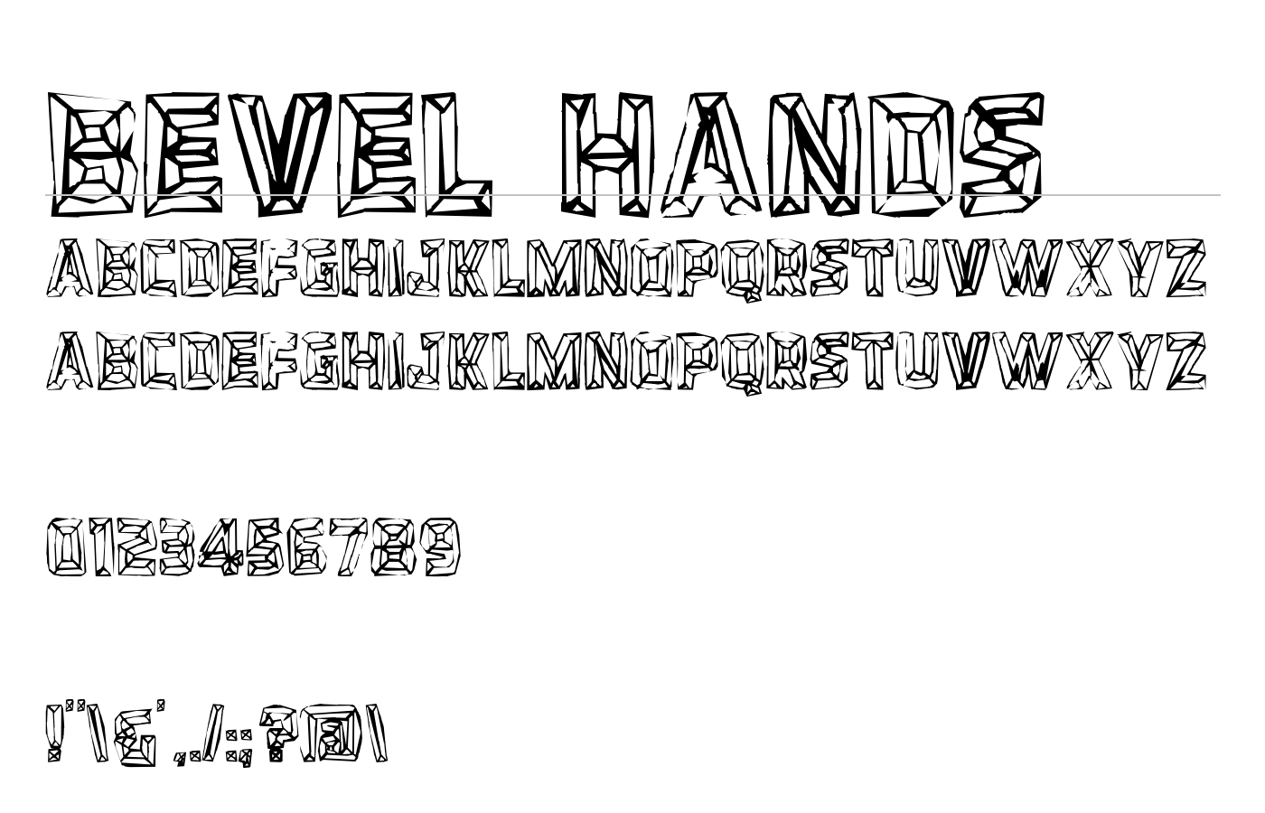 BEVEL HANDS Font preview