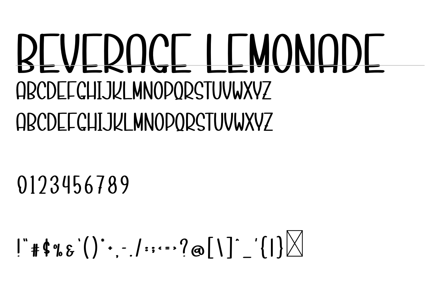 Beverage Lemonade Font preview