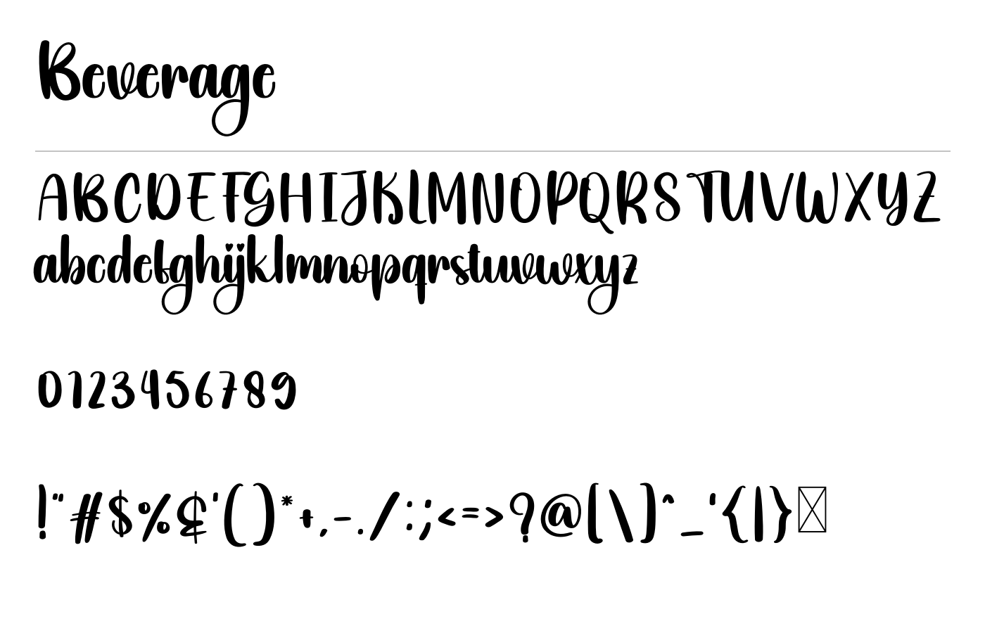 Beverage Font preview