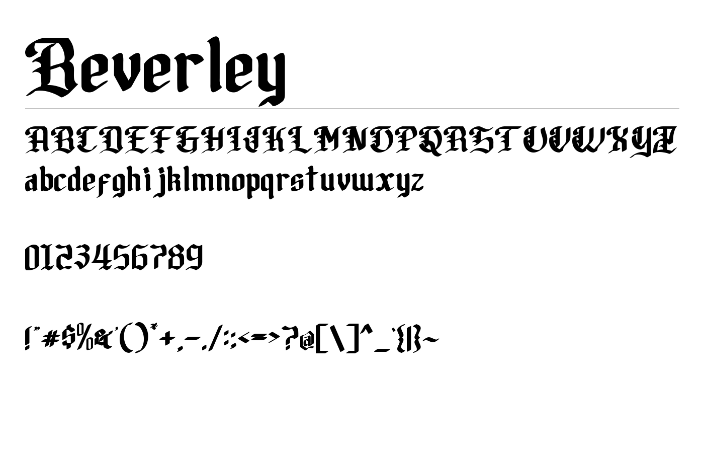 Beverley Font preview