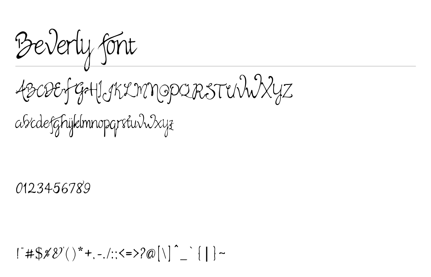 Beverly font preview
