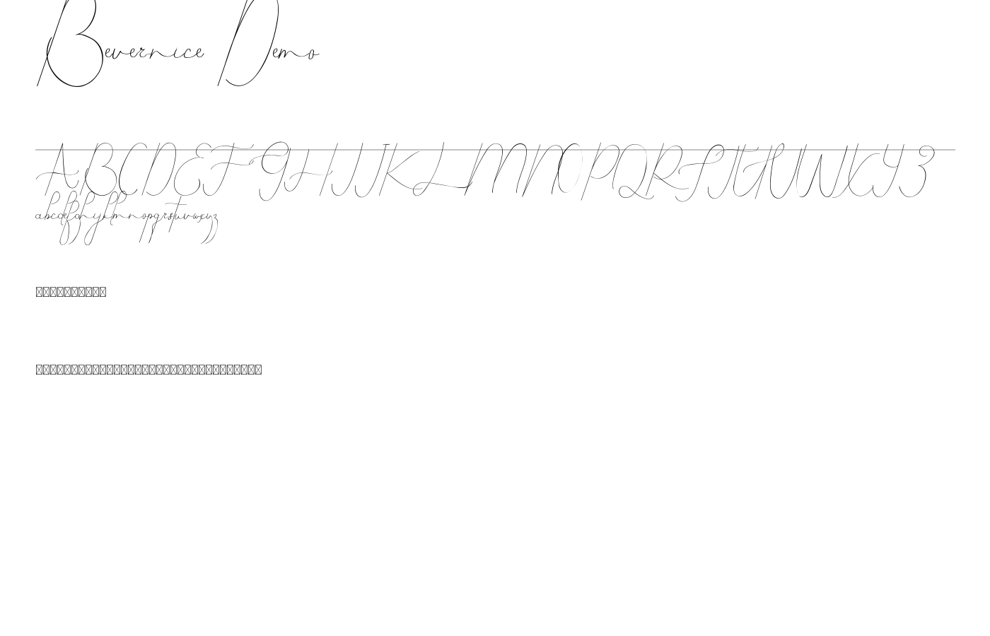 Bevernice Demo Font preview