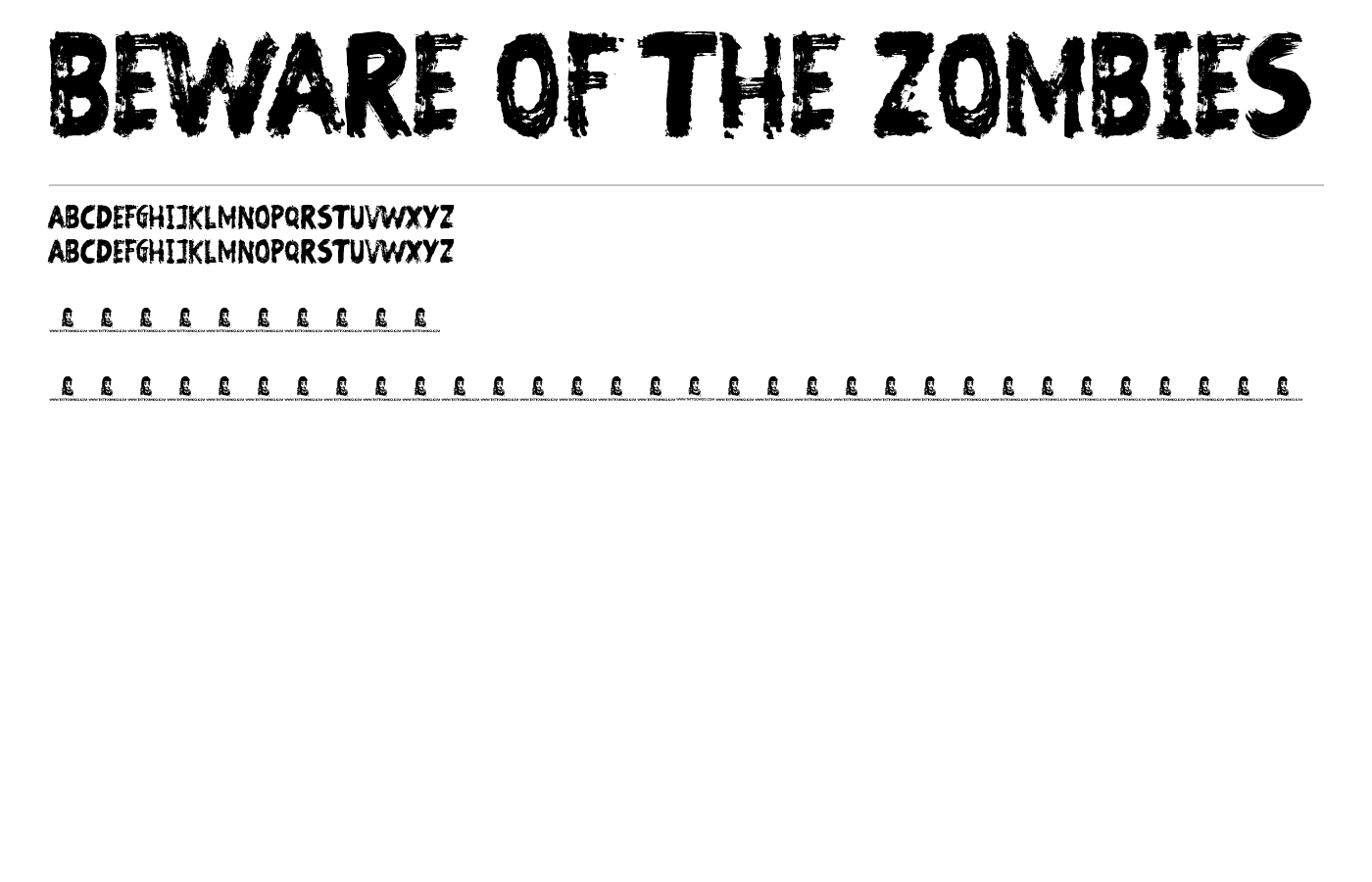 Beware of the Zombies Font preview