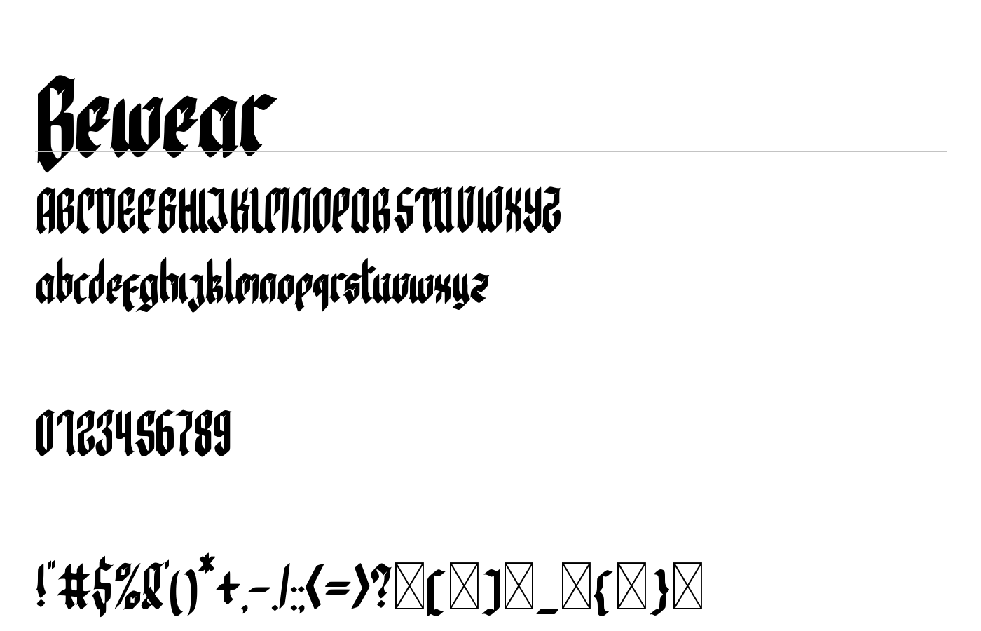 Bewear Creepy Font preview