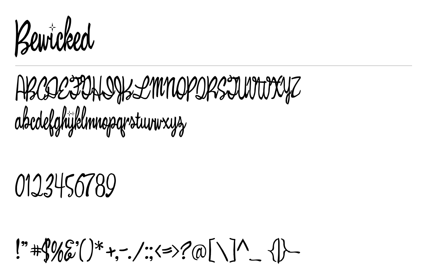 Bewicked Font preview