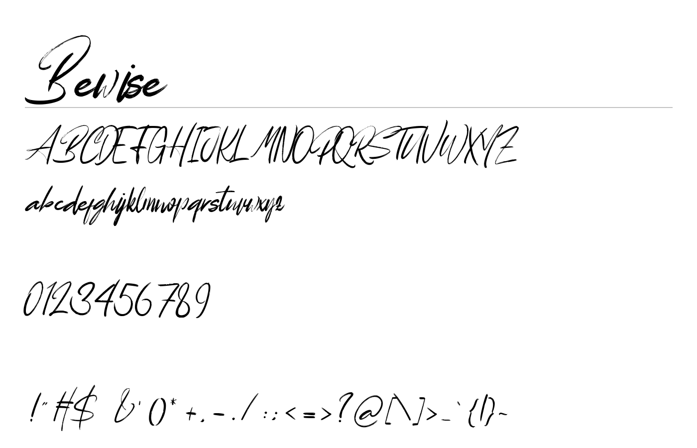 Bewise Font preview