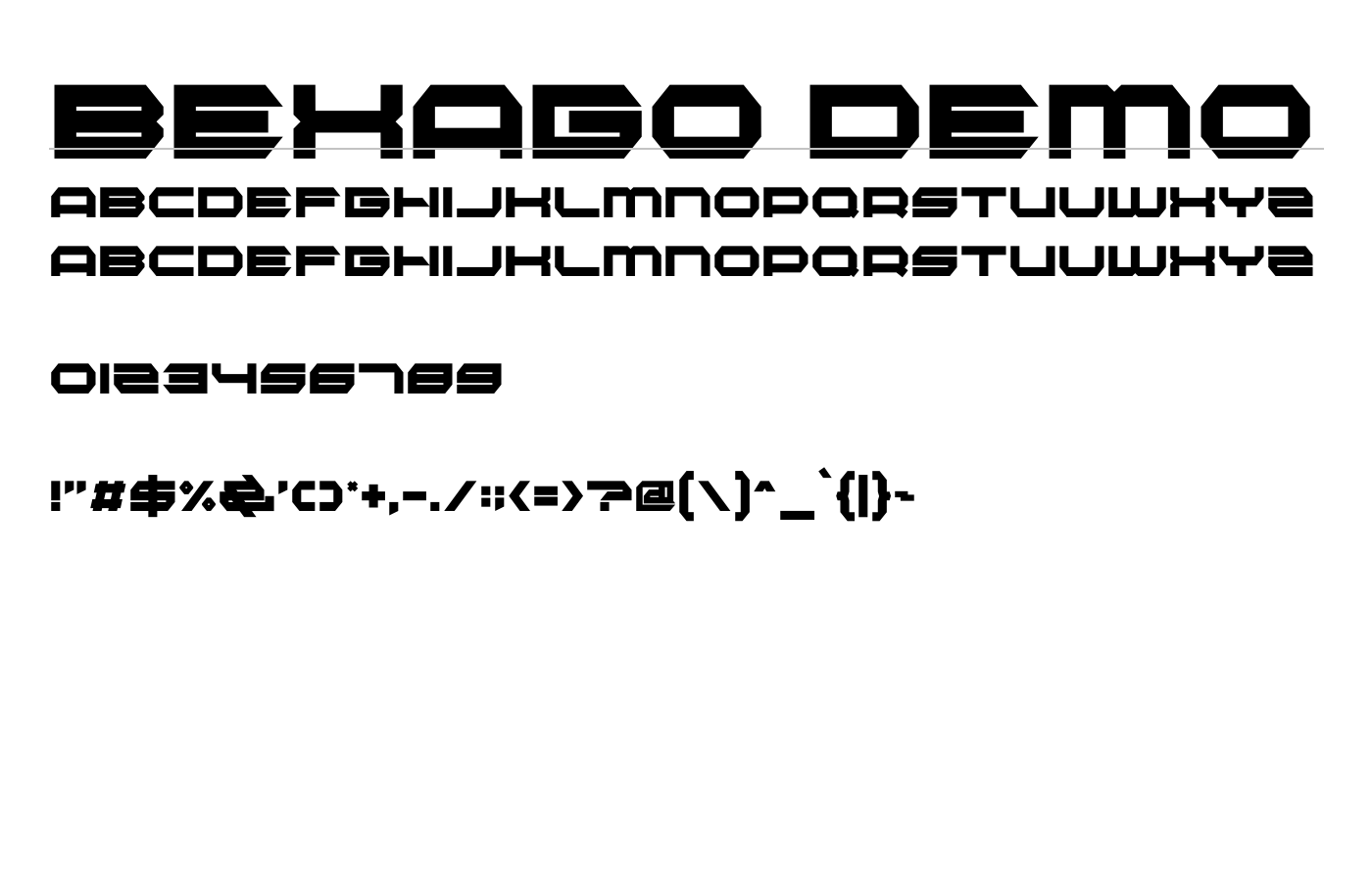 BEXAGO Font preview
