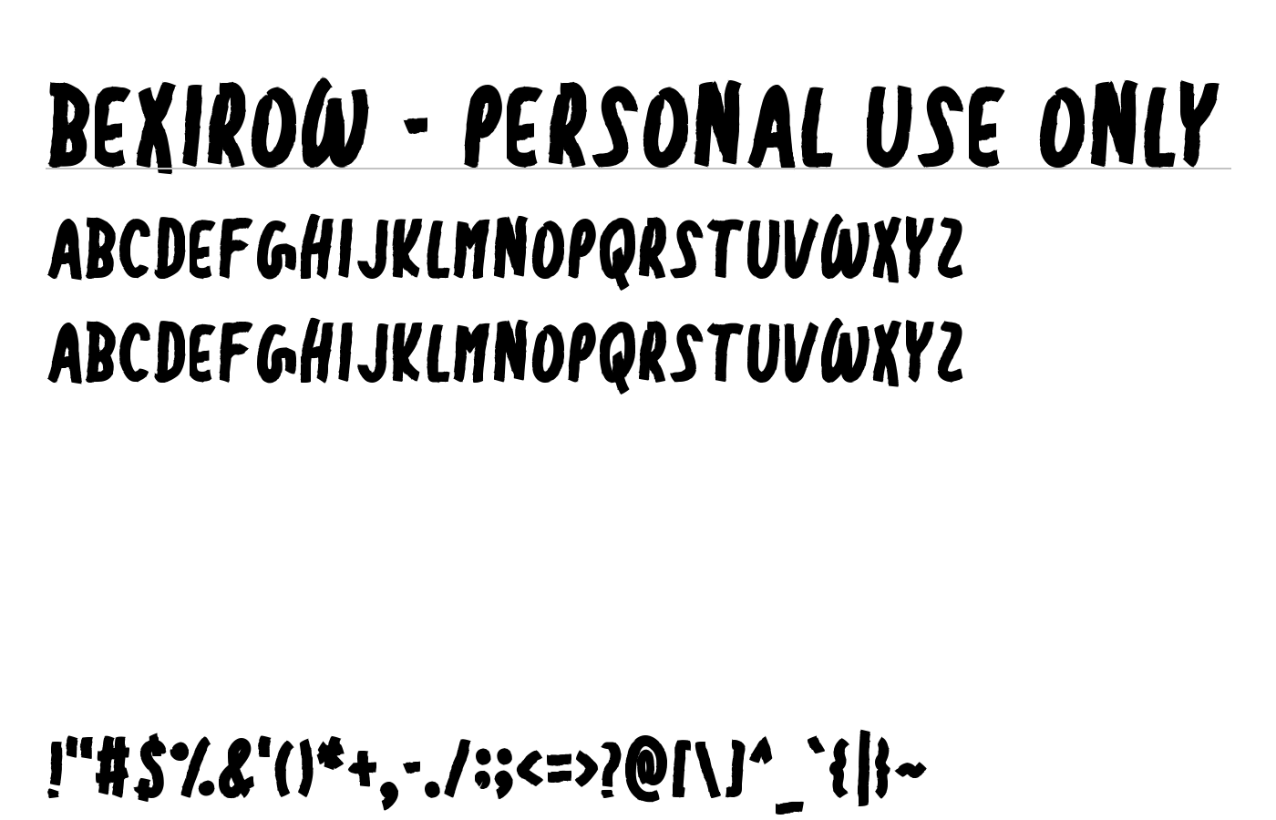 Bexirow - Personal Use Only Font preview