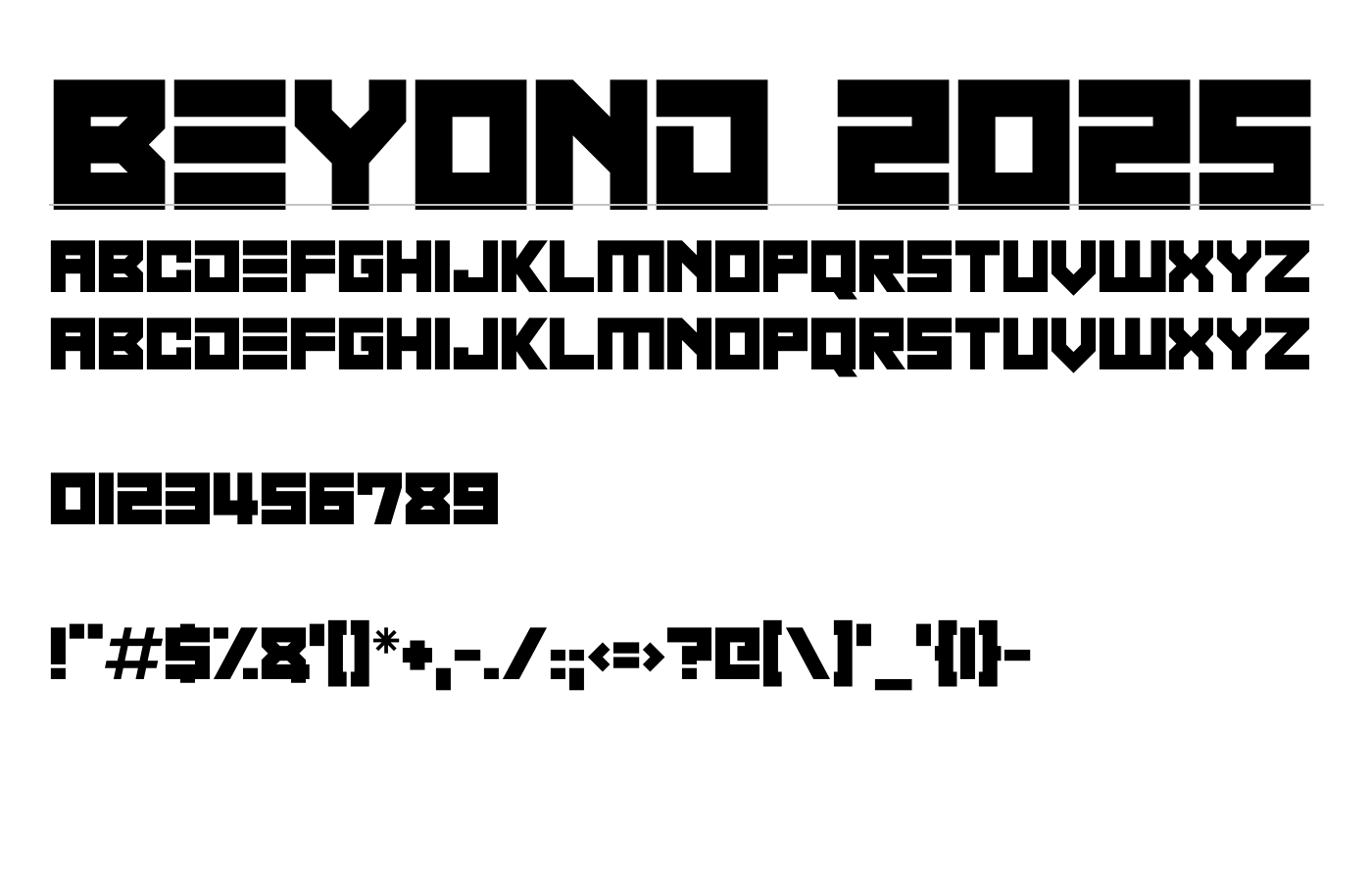 Beyond 2025 Font preview