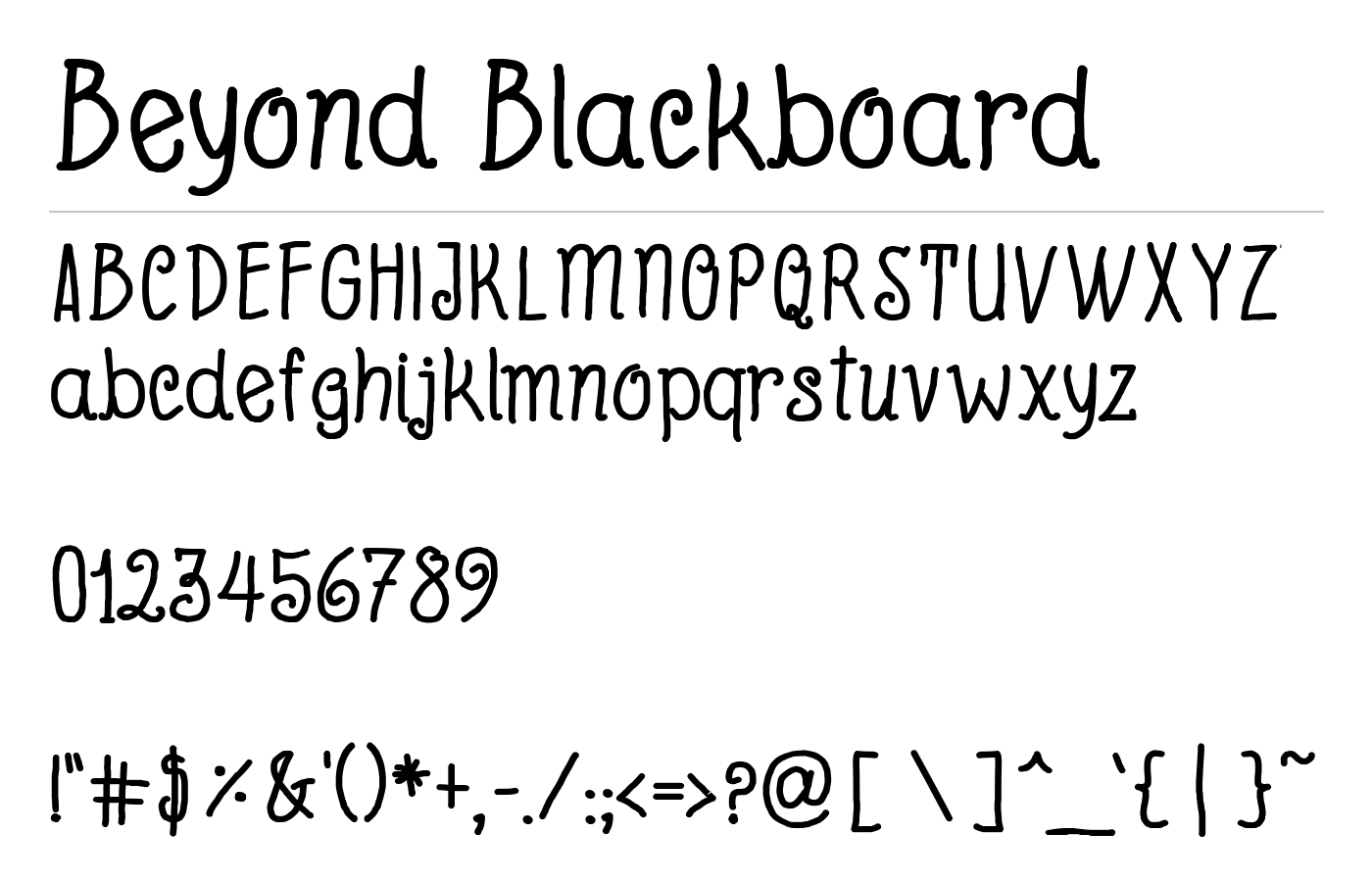 Beyond Blackboard Font preview