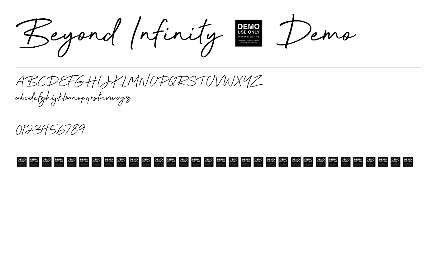 Beyond Infinity - Demo Font preview