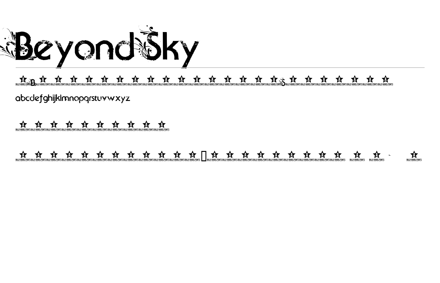 Beyond Sky Font preview