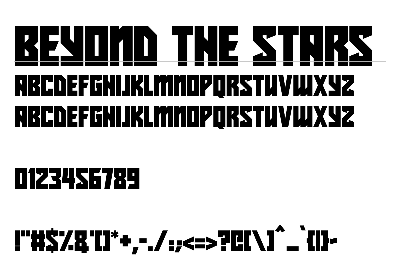 Beyond The Stars Font preview