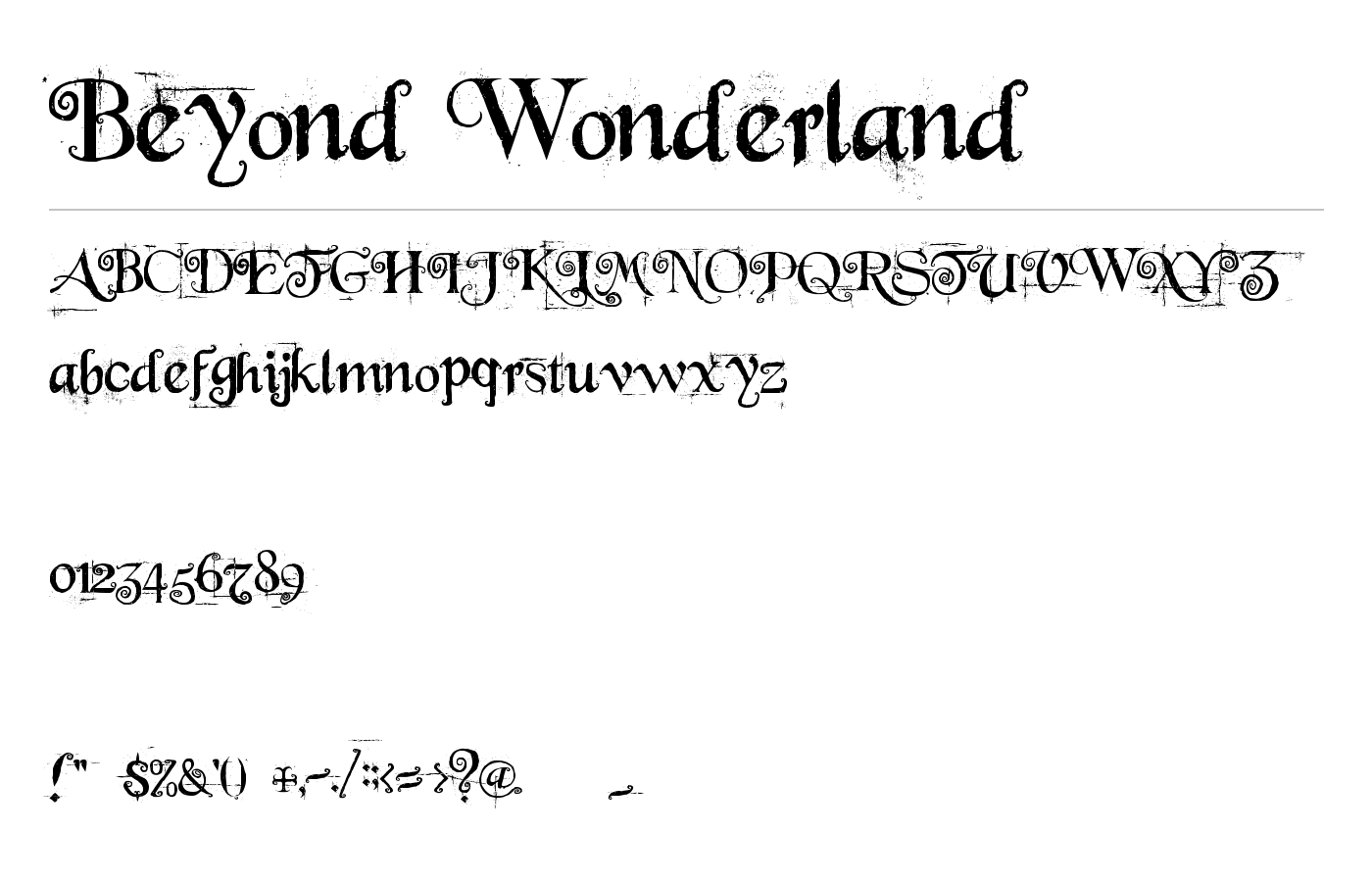 Beyond Wonderland Font preview