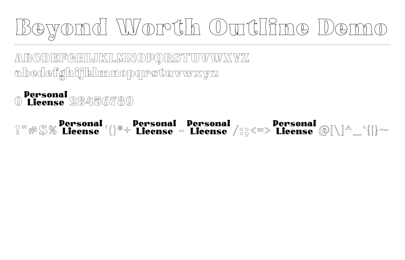 Beyond Worth Demo Font preview