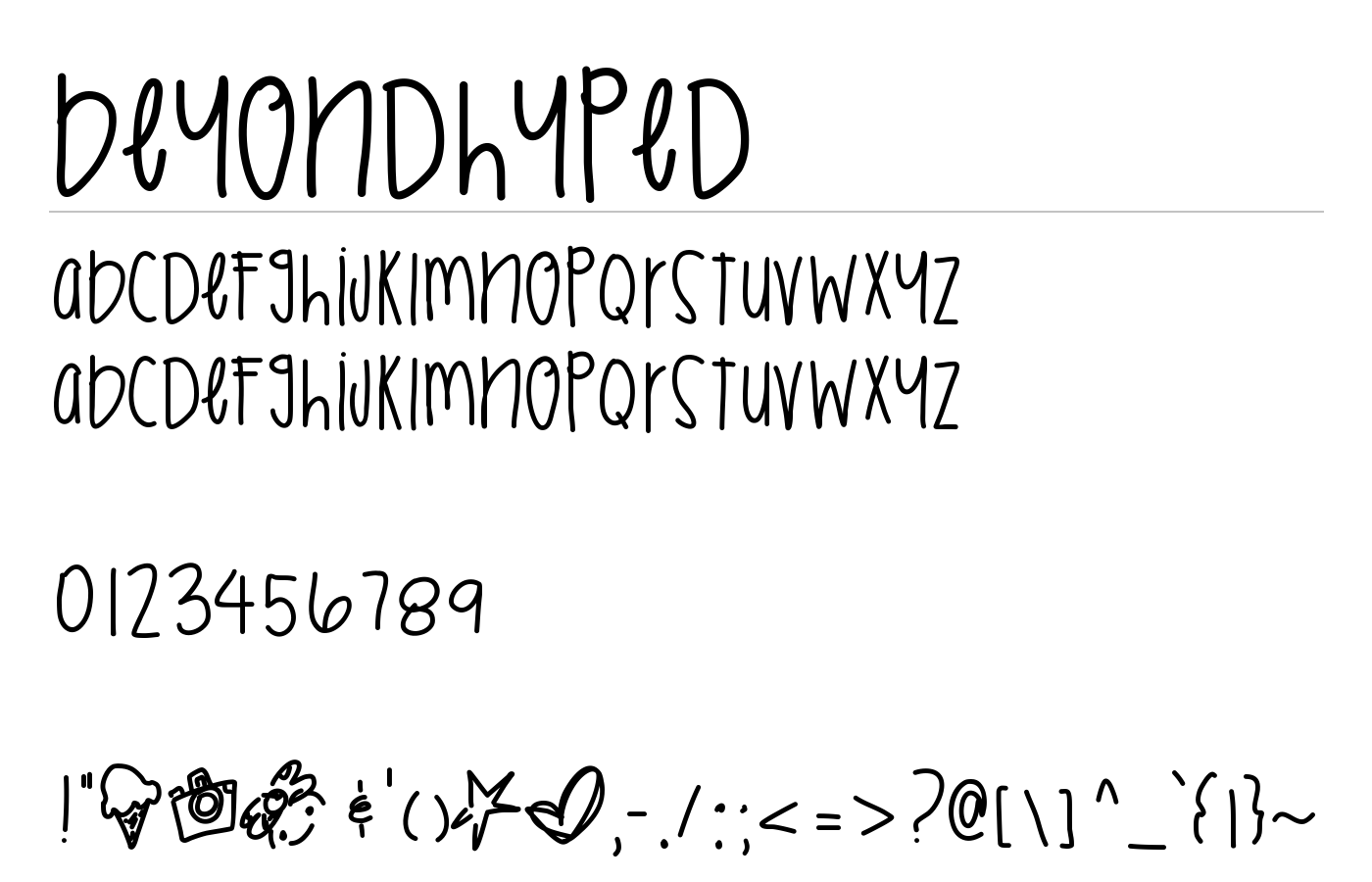 BeyondHyped Font preview