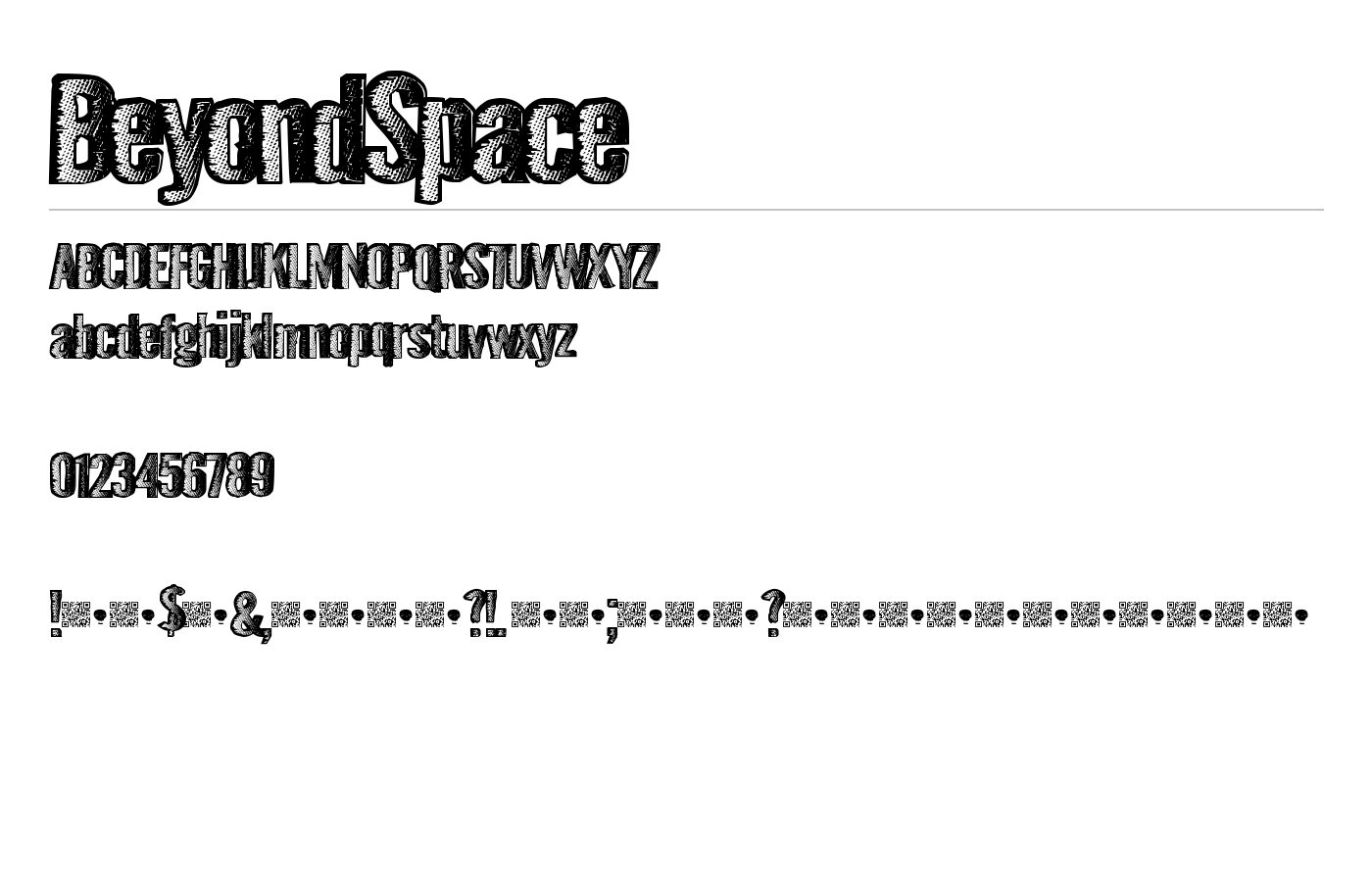 BeyondSpace Font preview