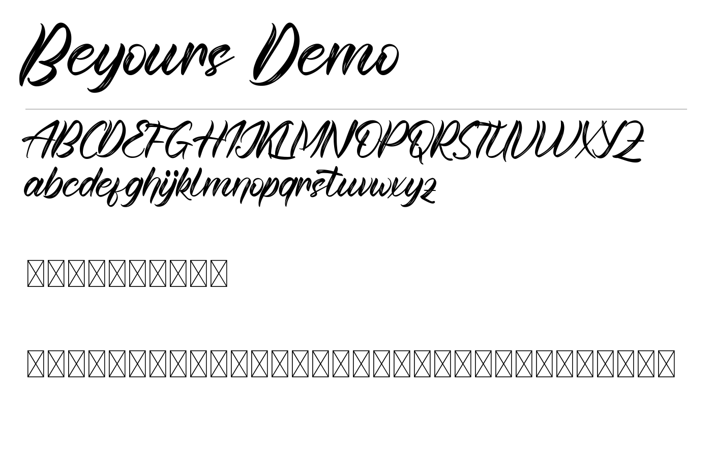 Beyours Demo Font preview