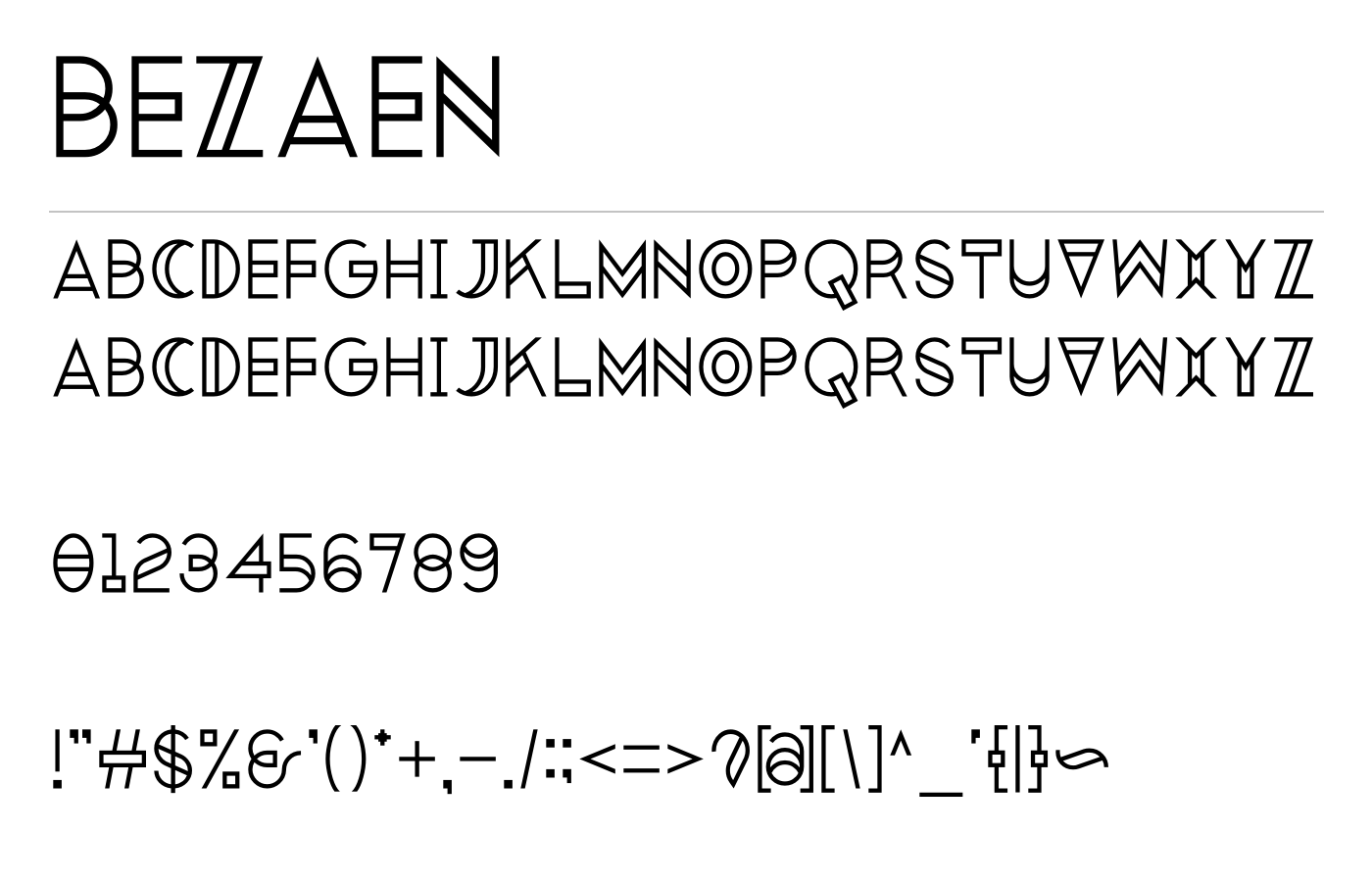 Bezaen Font preview
