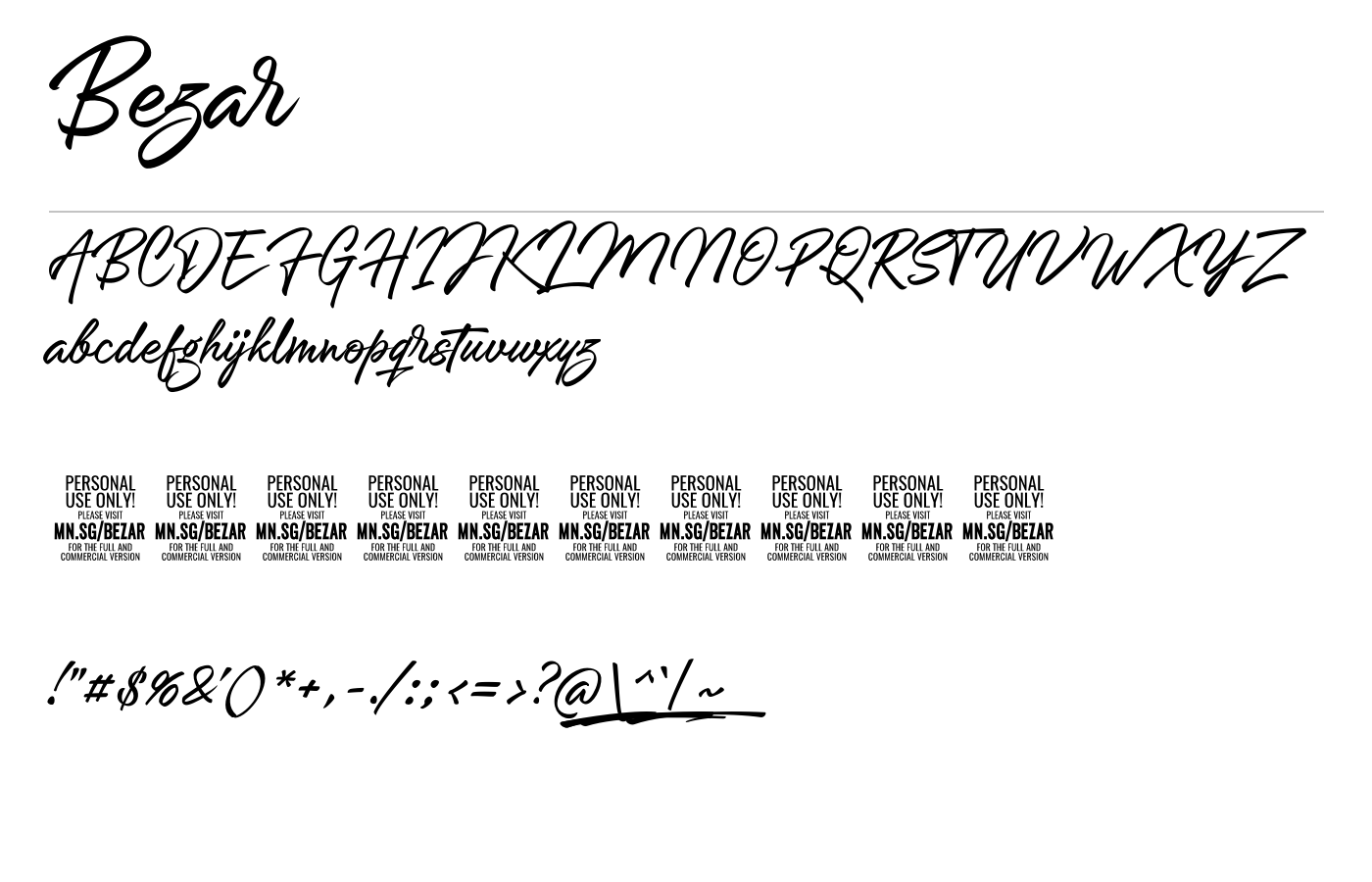 Bezar Font preview
