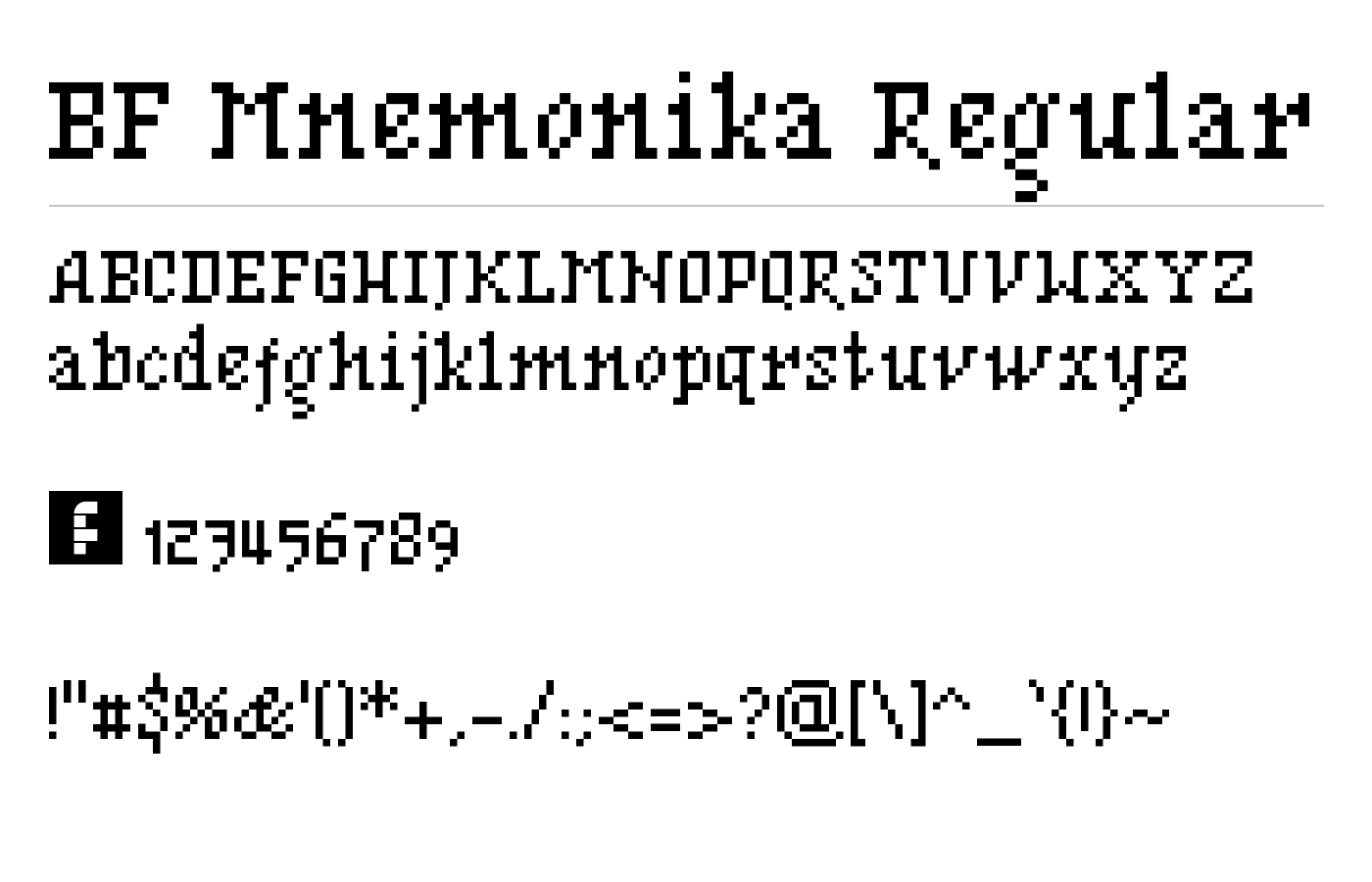 BF Mnemonika Regular Font preview