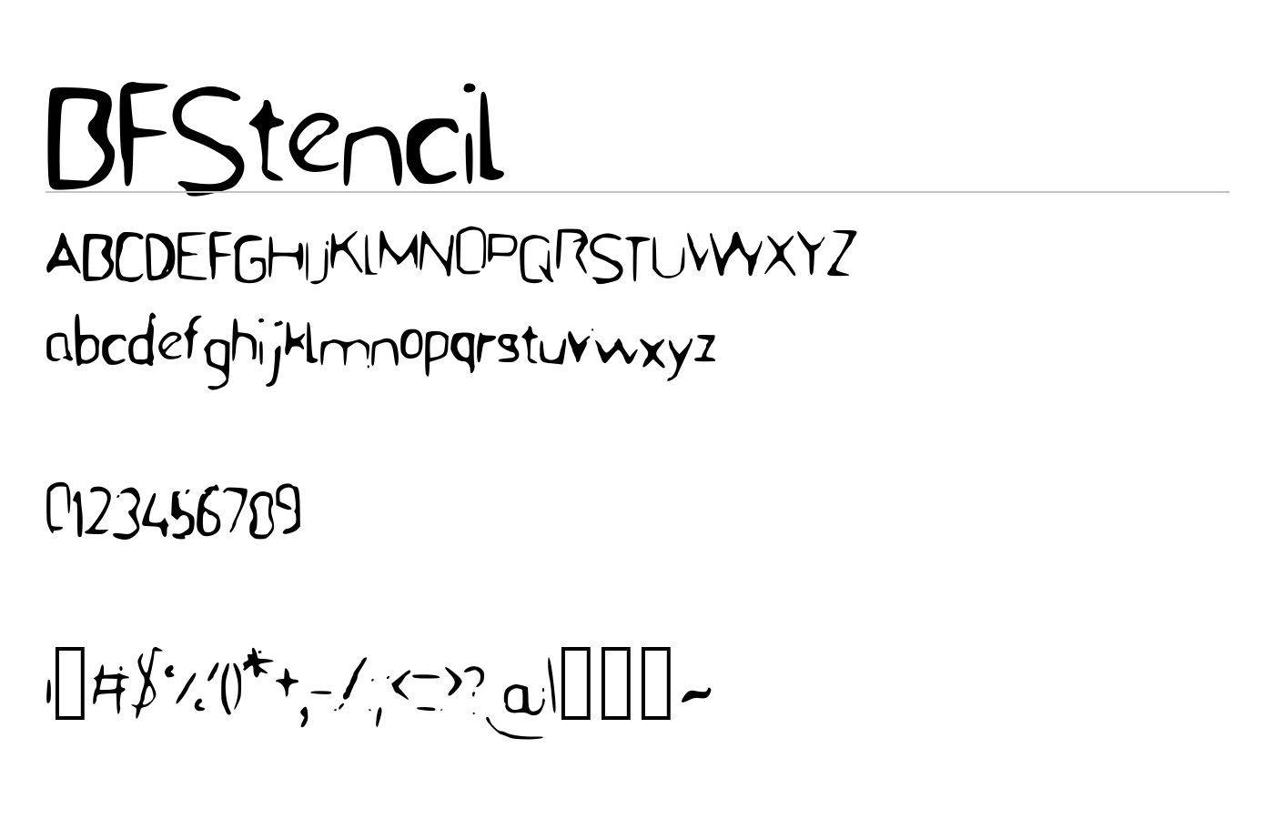 BFStencil Font preview