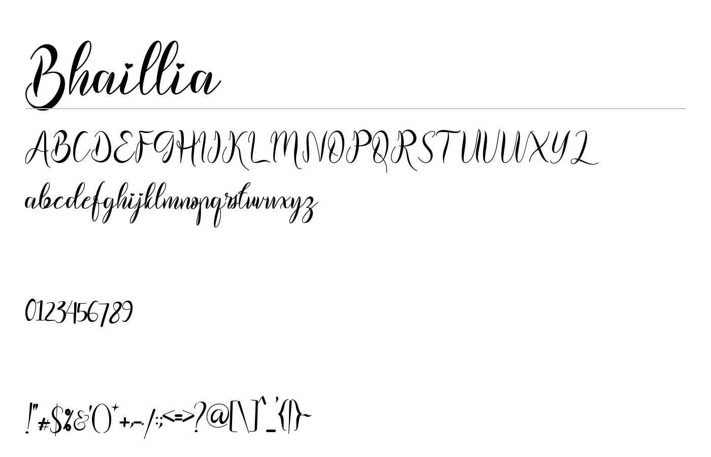 Bhaillia Font preview