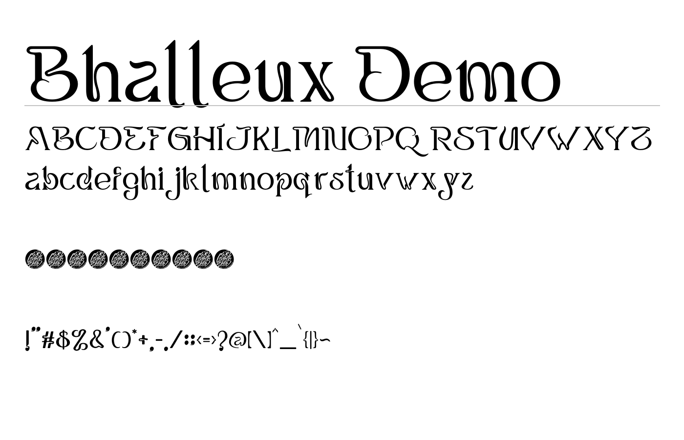 Bhalleux Font preview
