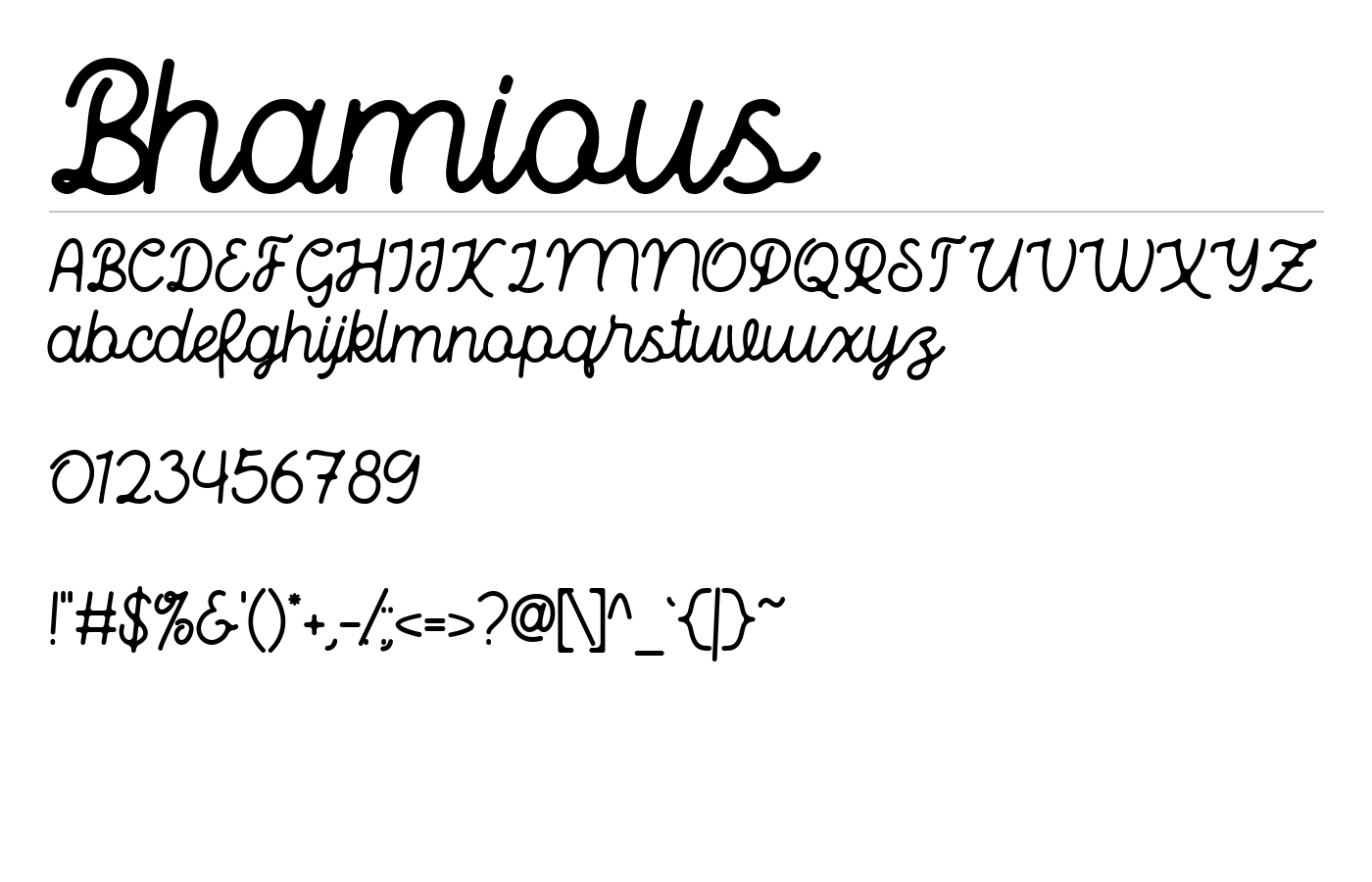 Bhamious Font preview